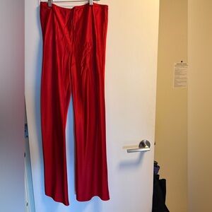 Gale Reformation Red Wide Leg satin Pants